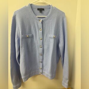 Ann Taylor New with Tags Light Blue Cardigan with Silver Button Detail.